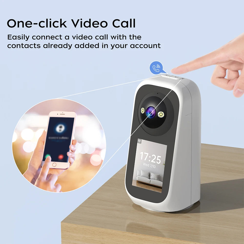 Jooan 3K PTZ IP Camera Video Call with 2.8Inch LED Screen Baby Cry Sound Detection Security Camera AI Tracking Baby Monitor