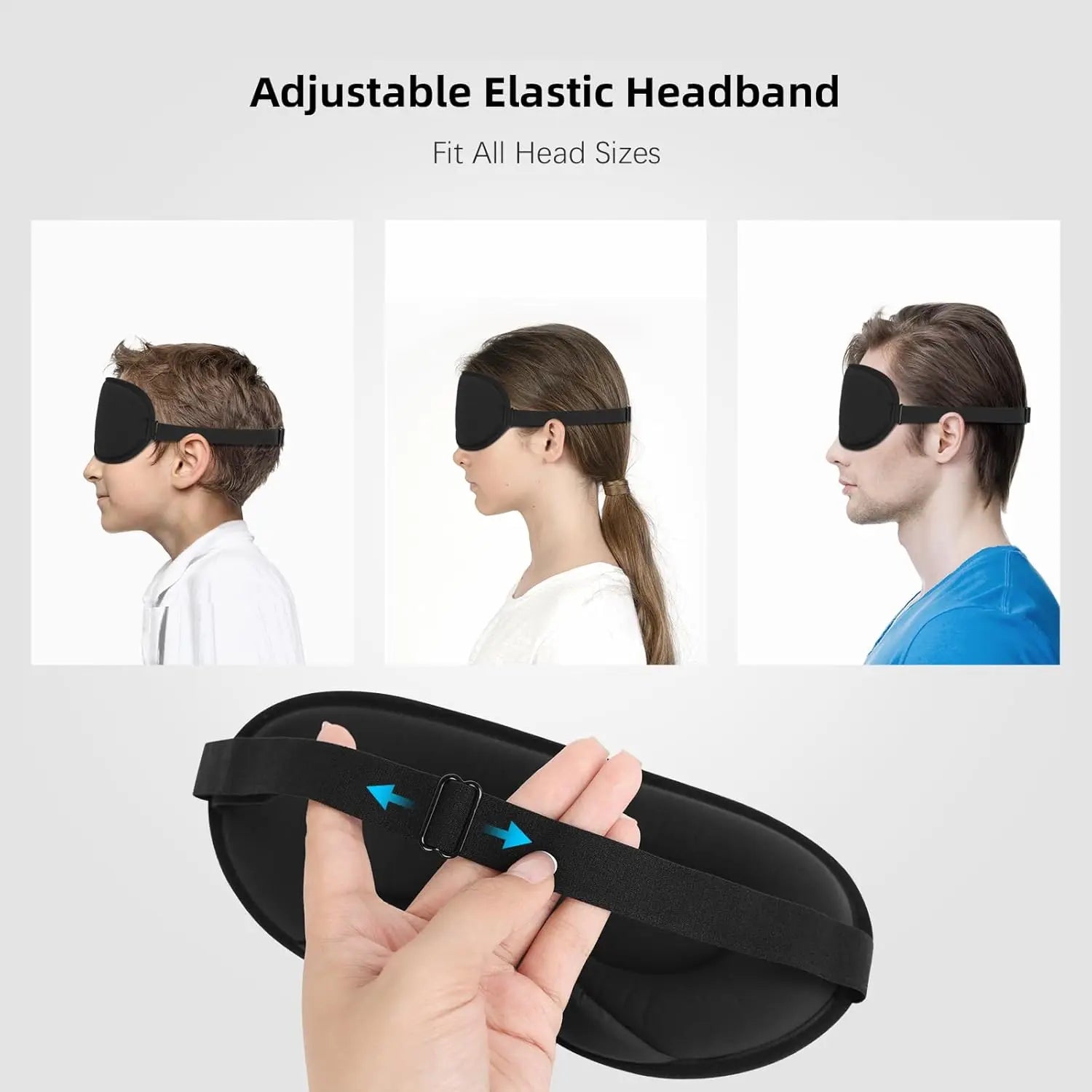 3D Sleep Mask Contoured Blindfold Blockout Light Eye Cover with Adjustable Strap Eye Pillow Soft Comfy Eye Shade for Nap Travel