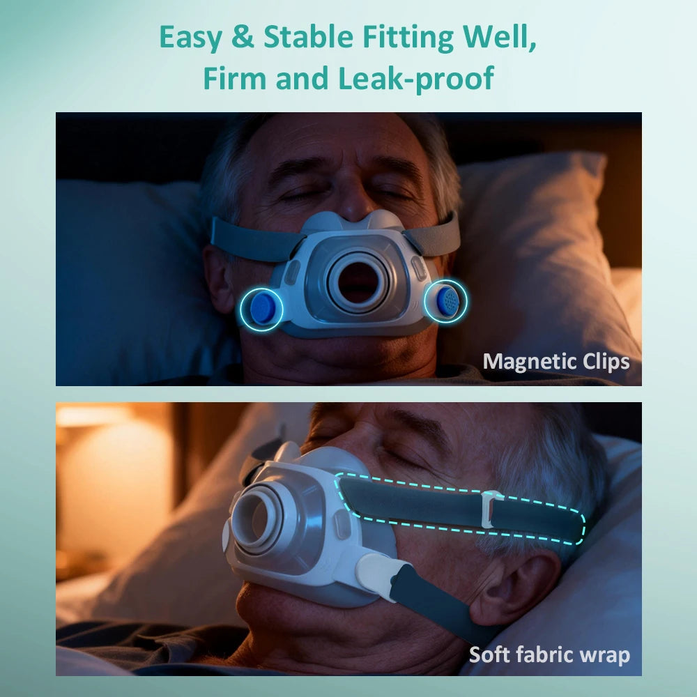 Face CPAP Mask & Frame Compatible with AirFit F40 Auto CPAP BiPAP Respirator Device Accessories Sleep Aid Apnea Anti Snoring