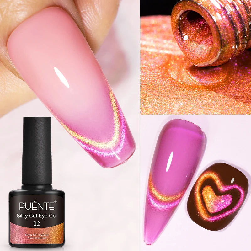3D Sculpture Gel Nail Polish 15ml - Professional Soak Off Formula Permanent Makeup Machines Silky Cat Eye 02 Tidesmit