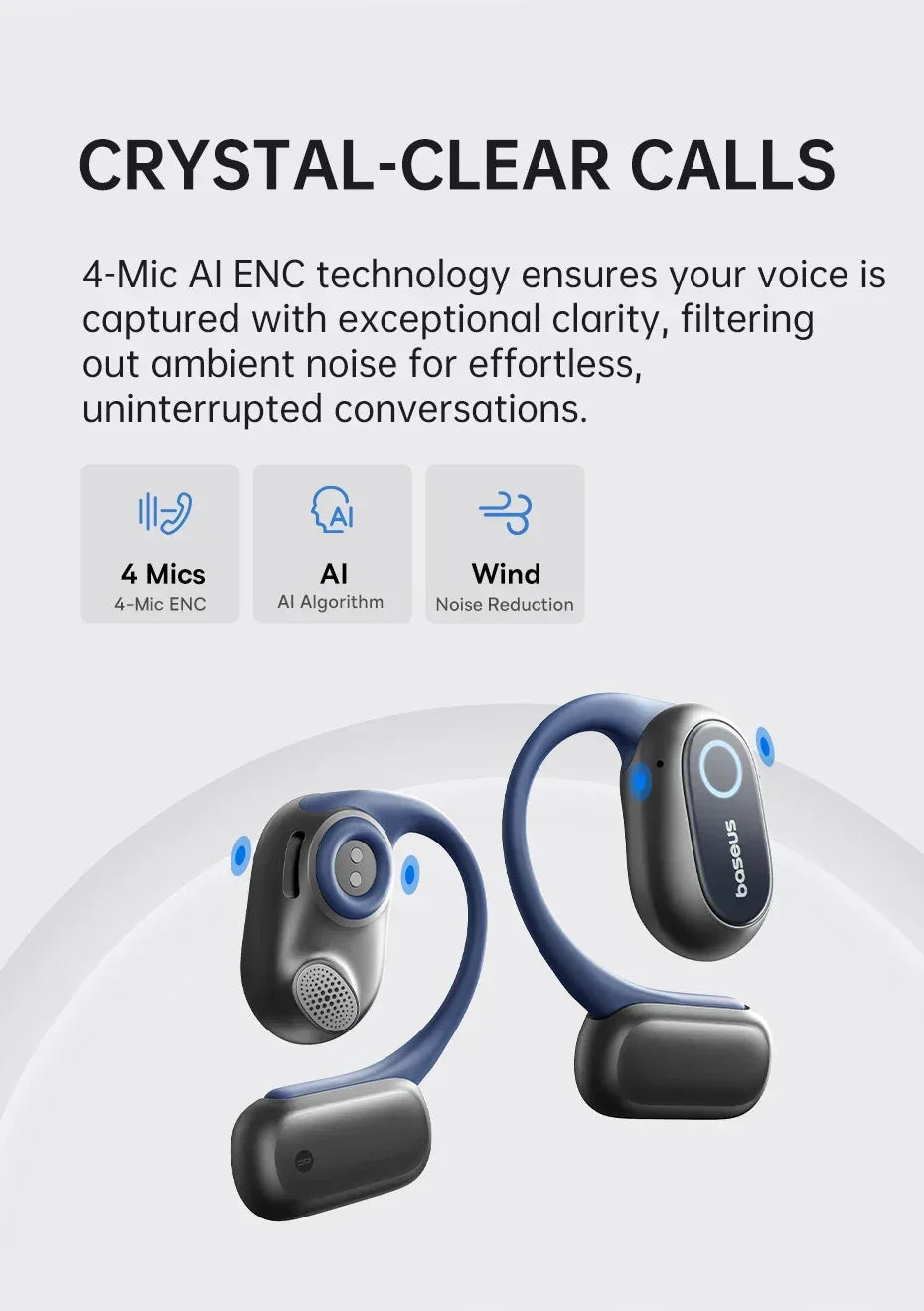 Open-Ear Sport Earbuds Bluetooth 5.4 60-Hour Playtime by Tidesmit Tidesmit