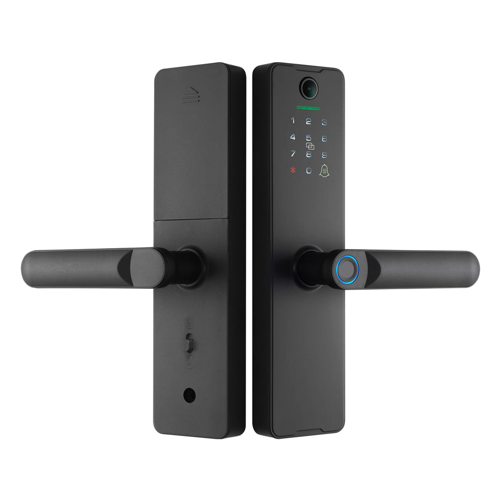 WAFU Tuya Smart Life WIFI Remotely Unlock Biometric Fingerprint Door Lock Visible Digital Electronic Card Door Lock with Camera