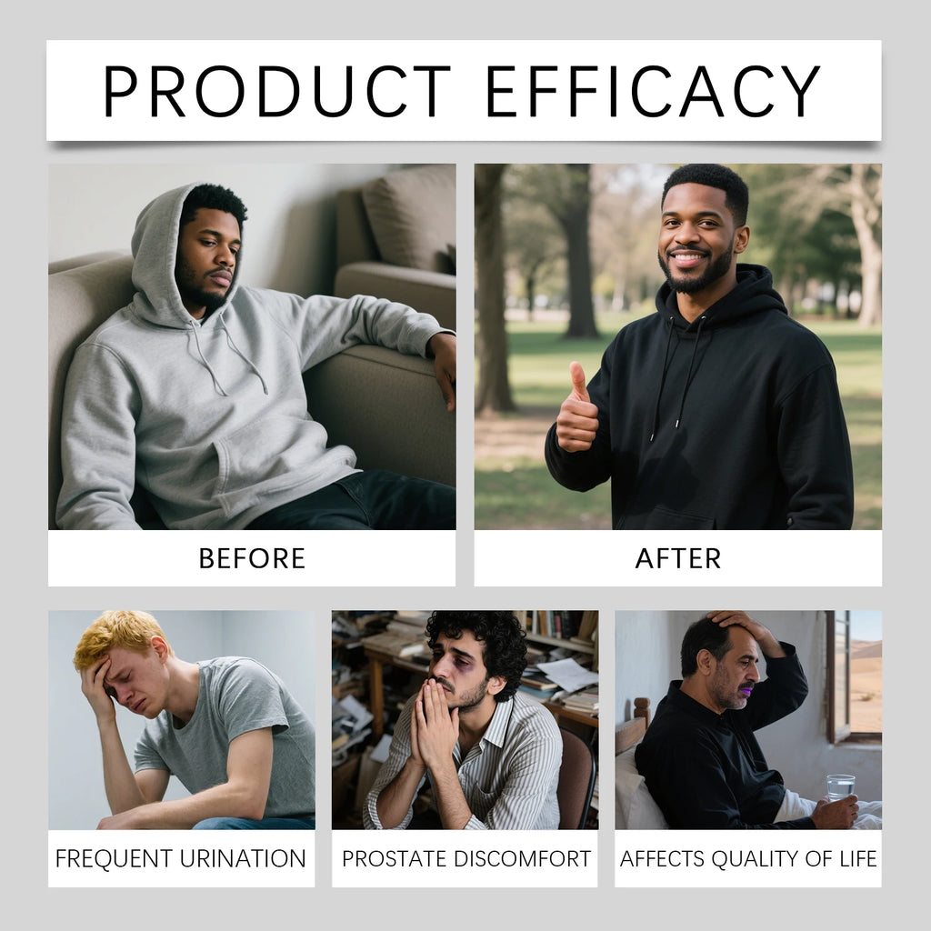 Tidesmit Men’s Nursing Nasal Sniffing Stick for prostate health and daily wellness support. Before and after result chart.