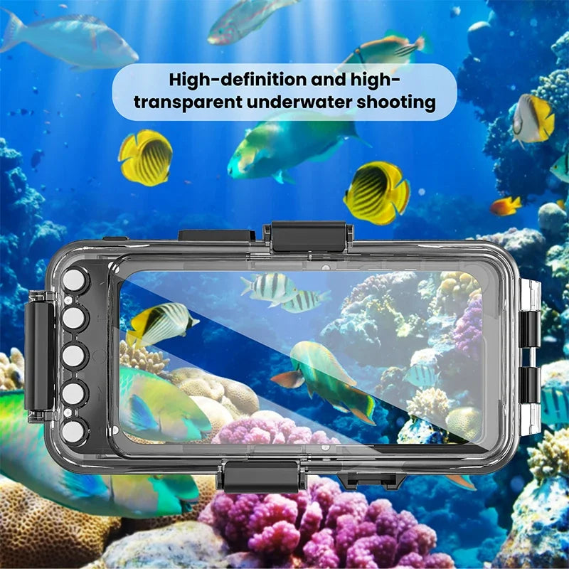 Underwater Phone Case 30m for iPhone & Samsung - Black Military-Grade Protection Tidesmit