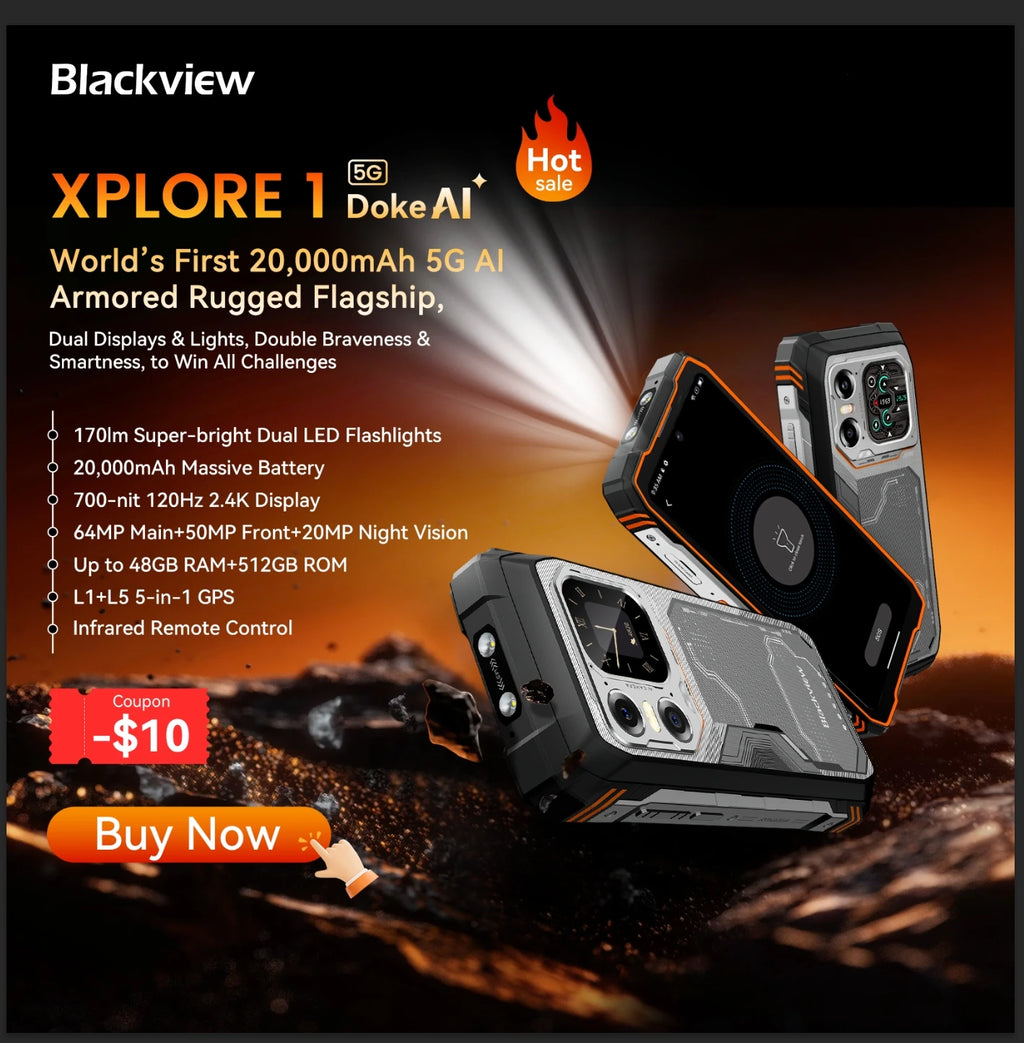Blackview OSCAL Marine 2 Rugged Smartphone AI, 6.56'' HD+ Display, Unisoc T615,  8GB+128GB, 11000mAh, Android 15 Phone NFC
