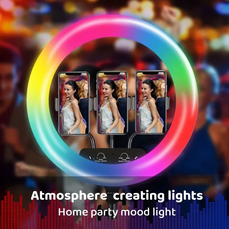 10-Inch RGB Ring Light with Adjustable Tripod Stand - Tidesmit Tidesmit
