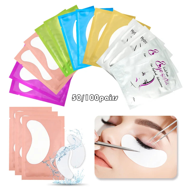 Tidesmit 50 pairs lint-free hydrogel under eye patches for professional eyelash extension application detail view