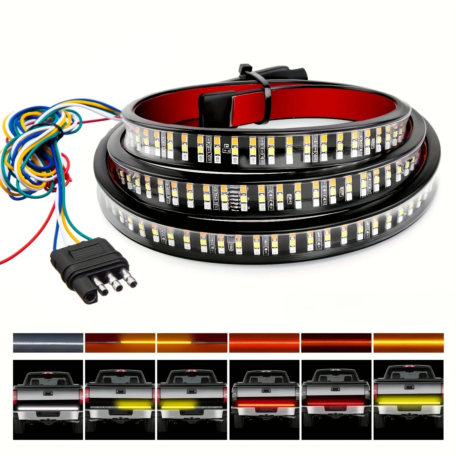 150cm Triple Row LED Tailgate Light Bar - Brake & Turn Signal Kit Tidesmit