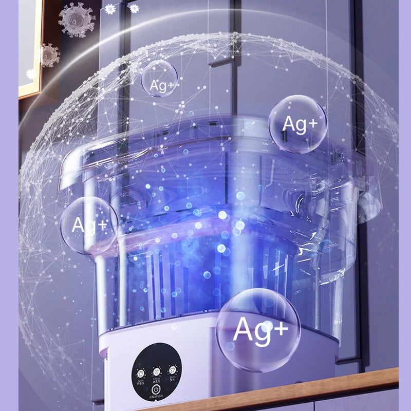 Tidesmit portable foldable washing machine featuring integrated spin dryer for delicate socks and underwear