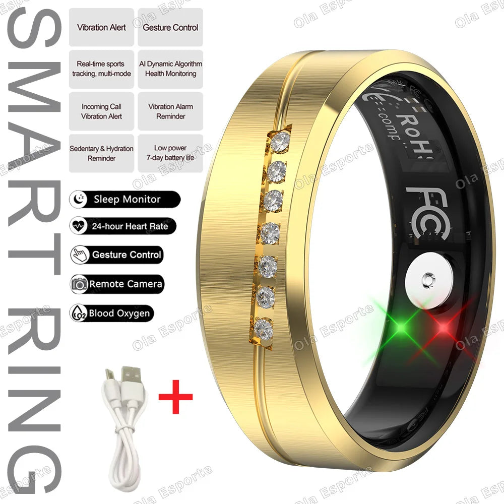 New vibration Smart Ring with Call/alarm clock reminder Heart Rate Body Temperature Health Monitor Smartring Exercise mode ring