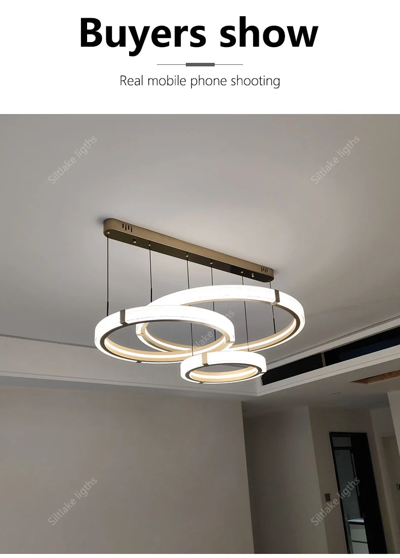 Modern Round LED Ring Light – Adjustable Minimalist Pendant 40-80cm Tidesmit