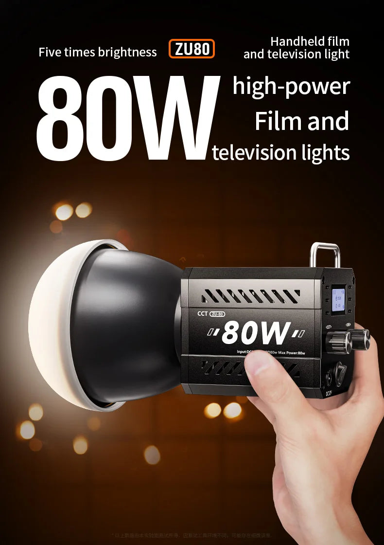 LED Video Light 60-80W Bi-Color Studio Lighting for Content Creators Tidesmit