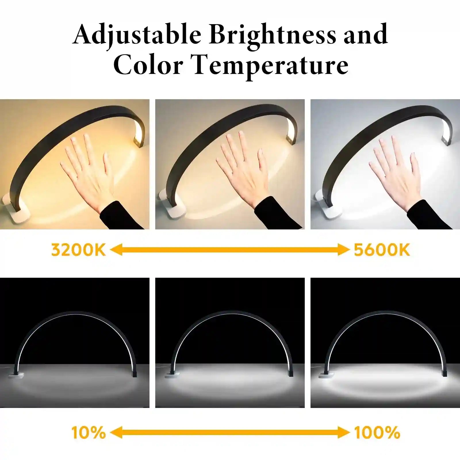 Half Moon LED Beauty Light for Lash and Nail | Adjustable 28 Inch Tidesmit Tidesmit