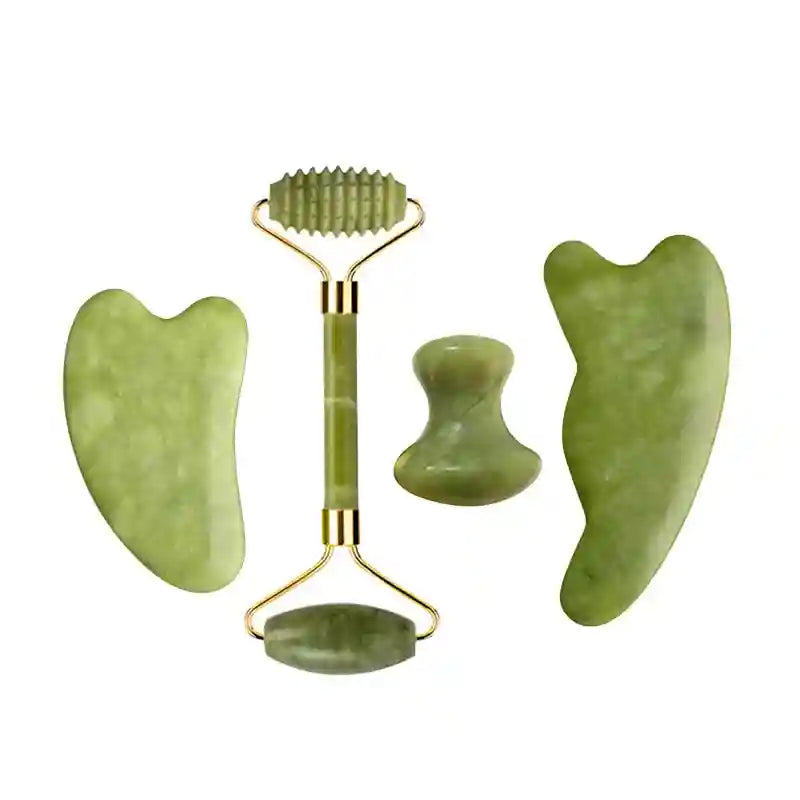 Jade Roller and Gua Sha Set: Natural Facial Massage Tool Kit Massage Roller Type 01 Tidesmit
