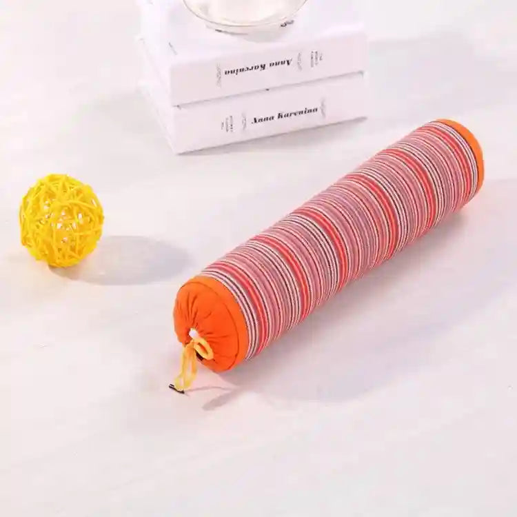 Buckwheat Husk Cervical Pillow for Neck Pain Relief - Ergonomic Support Massage Roller Orange Tidesmit