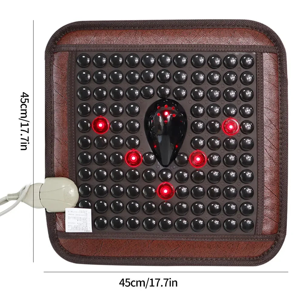 Infrared Jade Massage Cushion | Heated Tourmaline Deep Tissue Support Massage Cushion 45x45cm Tidesmit