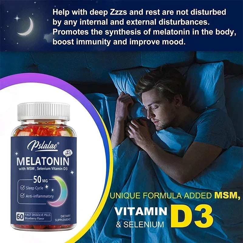 Melatonin Gummies 50mg - Sleep Aid, Improve Sleep Quality and Support Deep Sleep