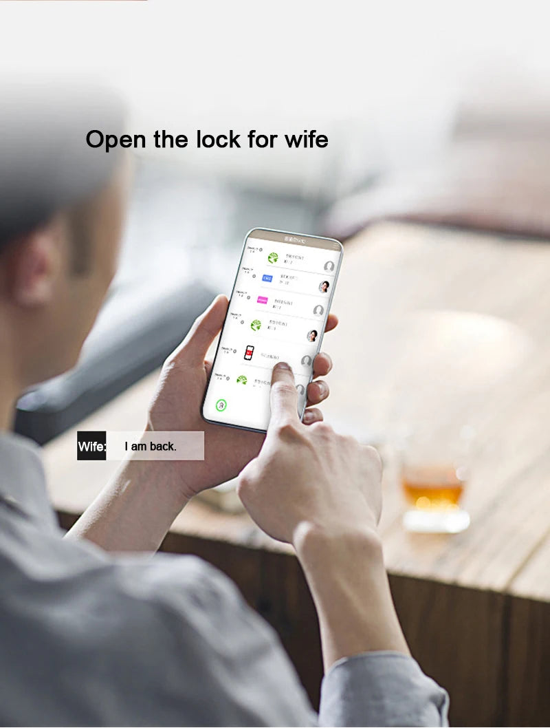 WAFU 016 Smart Lock Fingerprint APP Unlock Keyless Entry Works With iOS/Android Door Bluetooth-Compatible Password Handle Lock