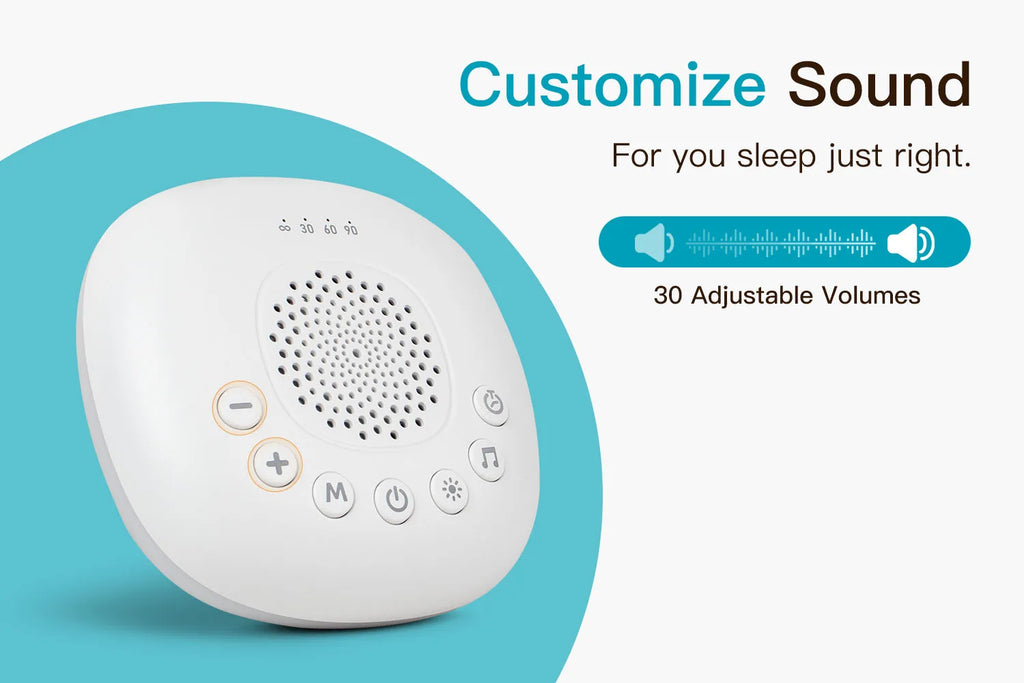 White Noise Sound Machine with 24 Soothing Sounds Sleep Aid for Babies Kids Adults  Rechargeable Night Light Newborn Gifts