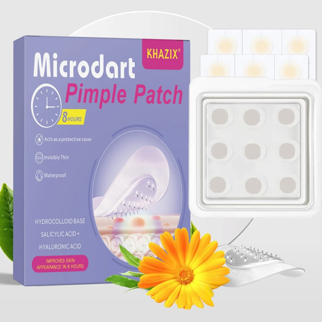 Microneedle acne patch, used to cover blemishes and conceal acne. The microneedles are shorter than 3 millimeters.