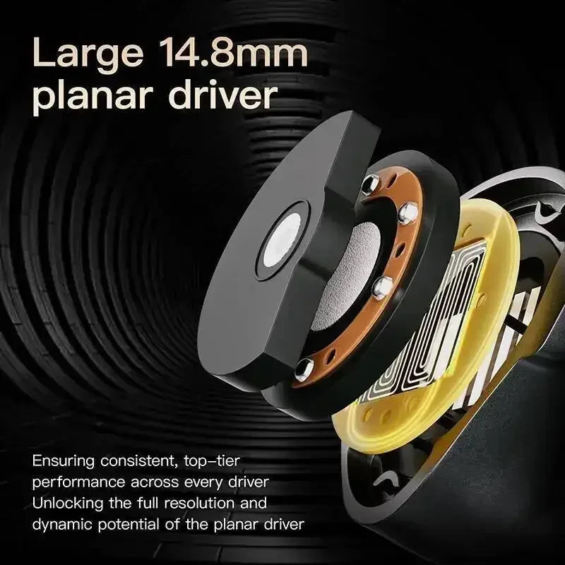 Tidesmit 14.8mm Planar Magnetic IEMs HiFi Earbuds with DAC Cable Tidesmit