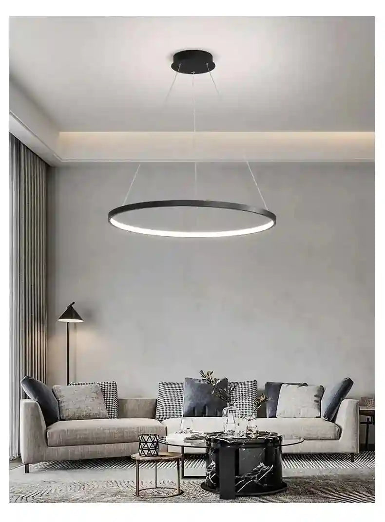 Modern LED Ring Light – Minimalist Dimmable Chandelier for Studio Tidesmit
