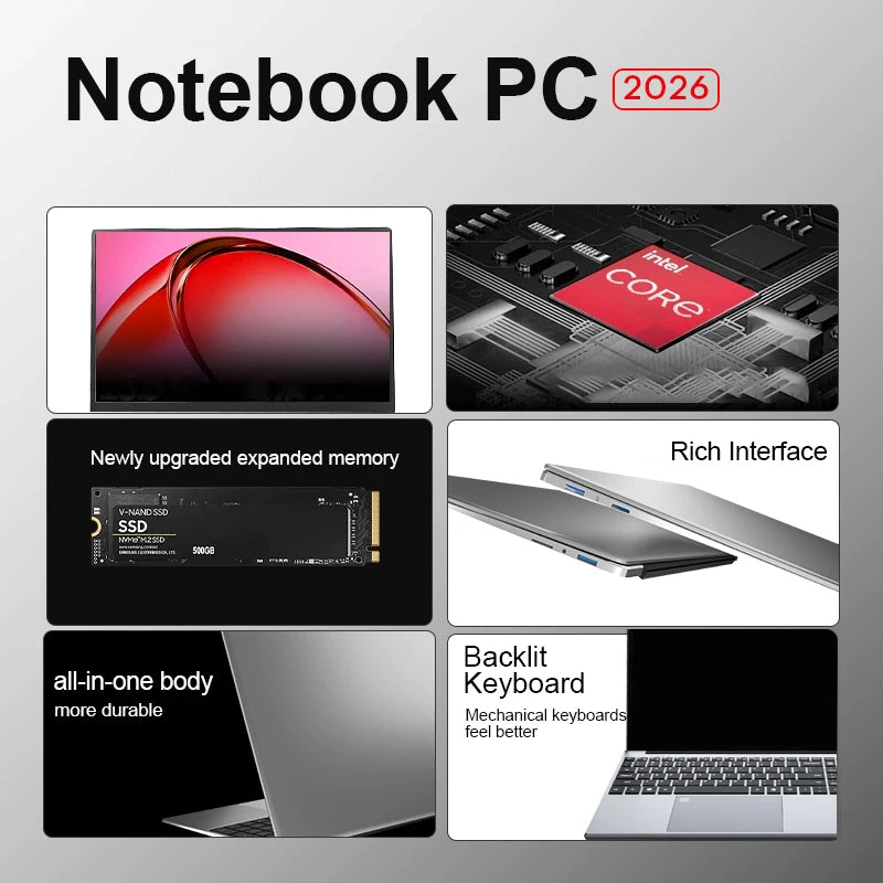 Intel Core i9-9900 Laptop PC Computer Windows 11 16GB RAM 1TB M.2 SSD Notebook Backlight Fingerprint Office Study Gaming Laptops