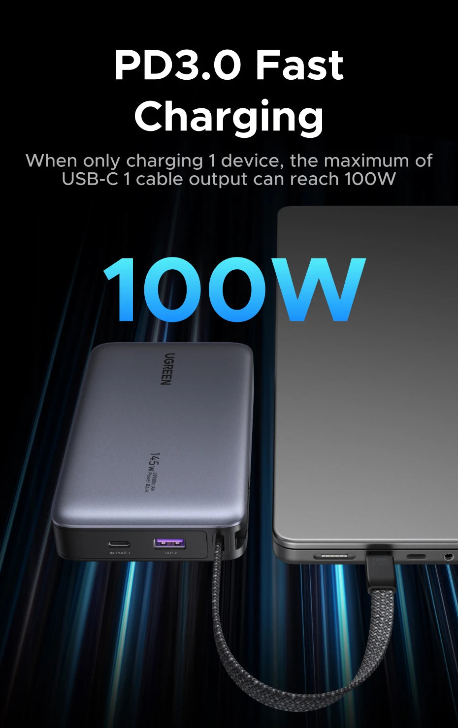 145W 20000mAh Laptop Power Bank with PD Fast Charging - Tidesmit Tidesmit