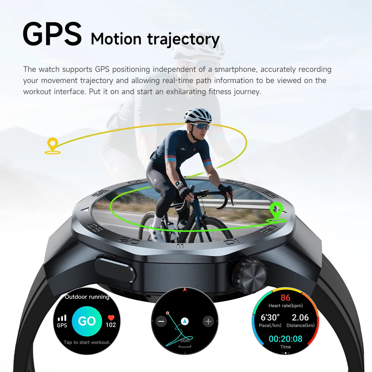 2026New Smart Watch GPS Positioning 3ATM Waterproof GPS Tracker Compass Men Bluetooth Call Heart rate 170+Sports Watch Men Women