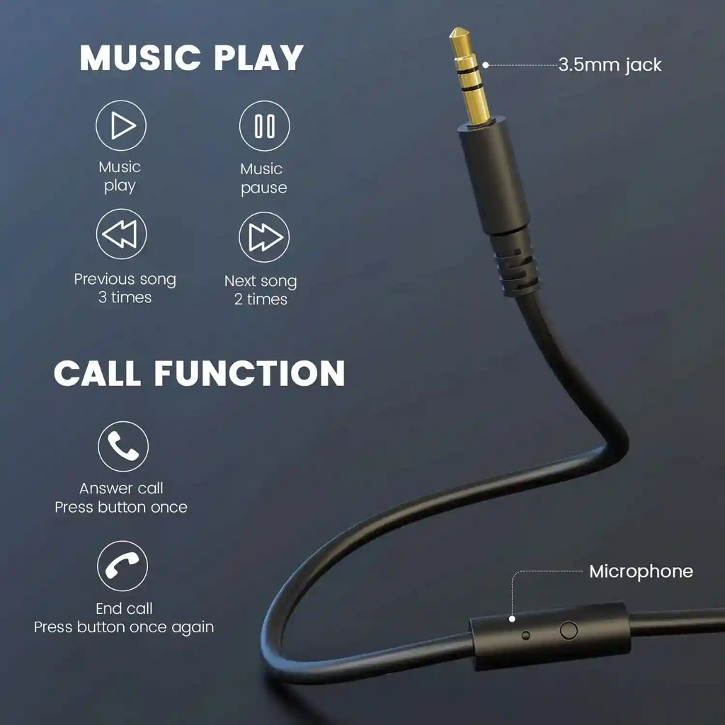 Studio Monitor Headphones Wired Over-Ear with Dual Input Jacks Tidesmit