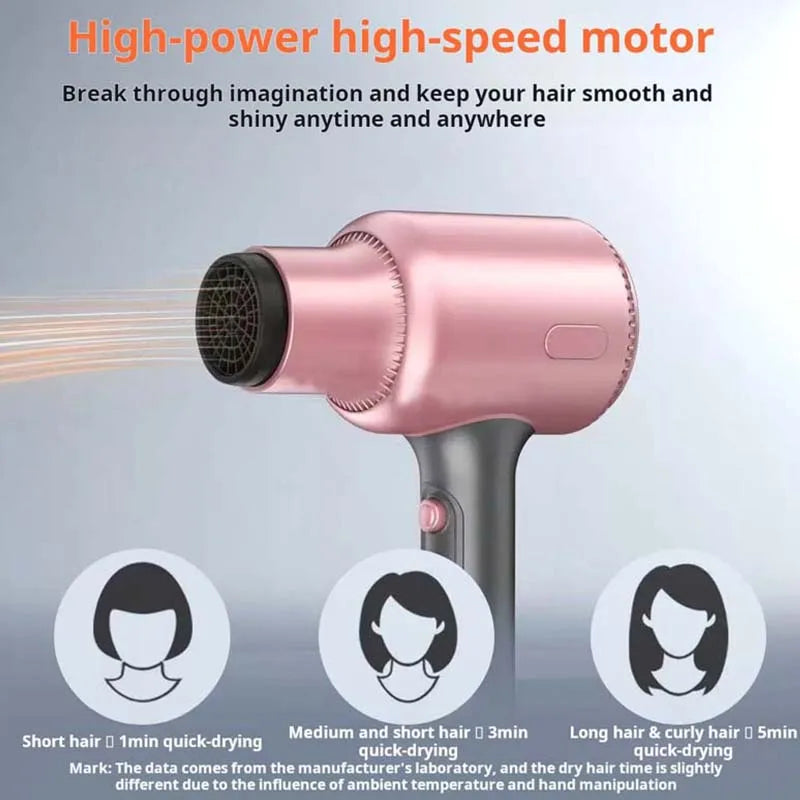 Rose gold 1875W professional hair dryer with high-speed DC motor for fast drying and smooth, shiny hair results.