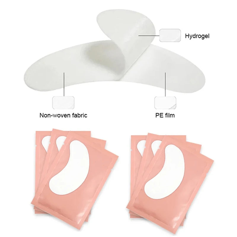 Tidesmit 50 pairs lint free hydrogel under eye patches for eyelash extensions detail view face makeup tool