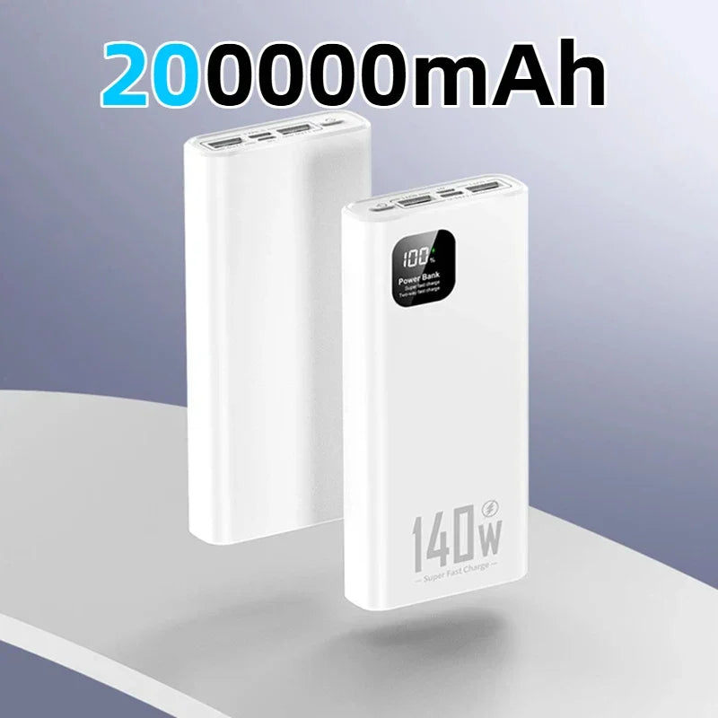 Tidesmit 200000mAh Portable Charger - 140W PD Fast Charging Power Bank White-200000mAh Tidesmit