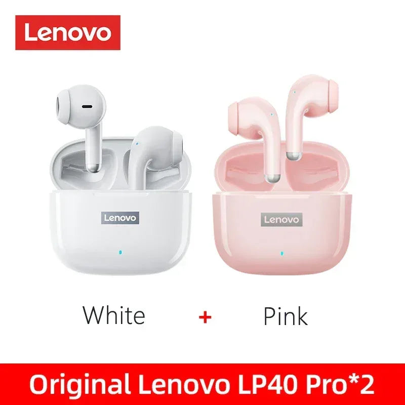 Lenovo LP40 Pro TWS Wireless Earphones Bluetooth 5.1 | Tidesmit 1 White 1 Pink Tidesmit
