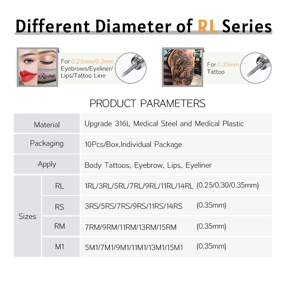 Permanent Makeup Needles - Sterile Disposable Cartridges by Tidesmit Permanent Makeup Machines Tidesmit
