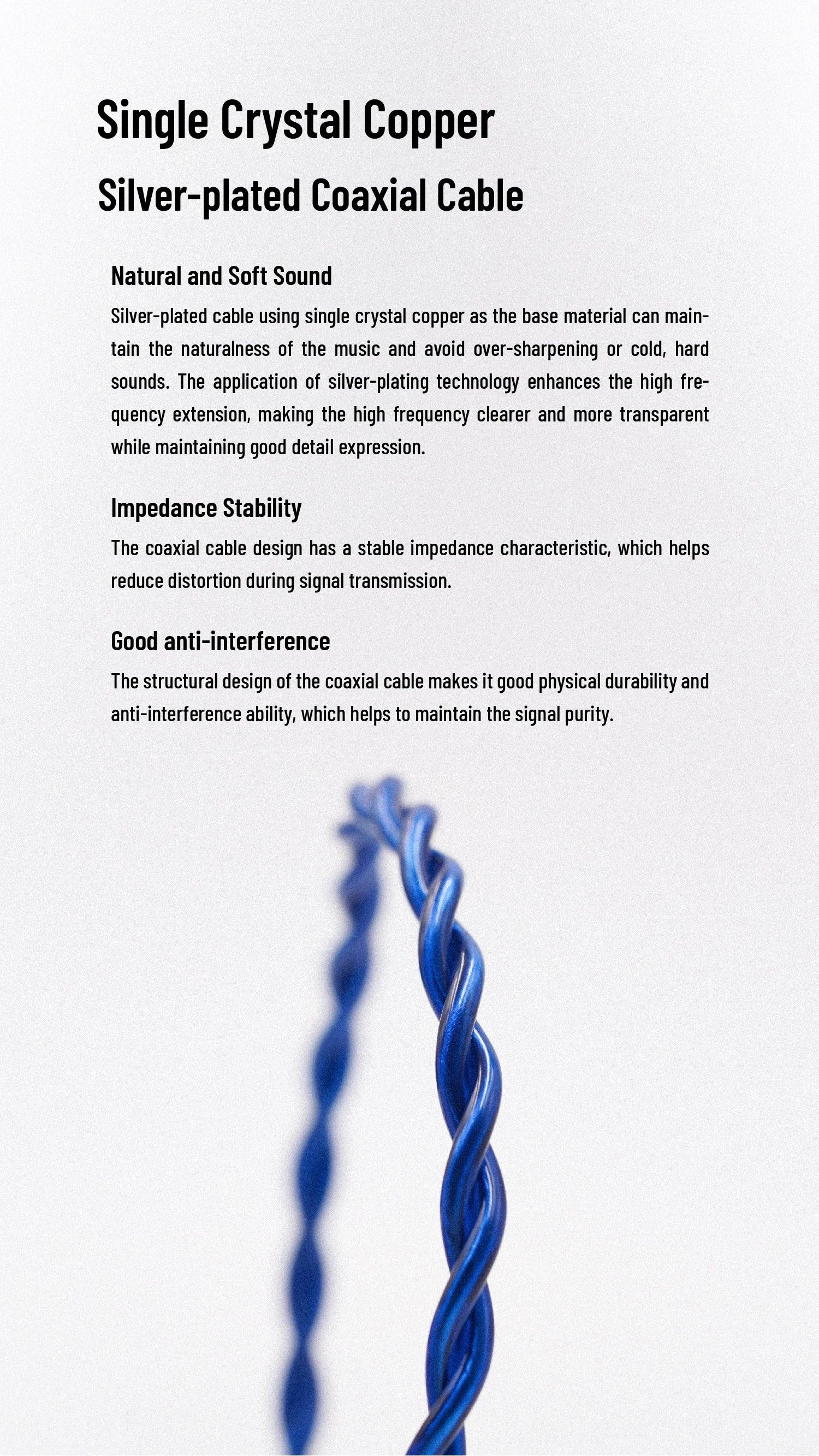 Micro Planar Wired HiFi Earphones 4.4mm Blue Glass by Tidesmit Tidesmit