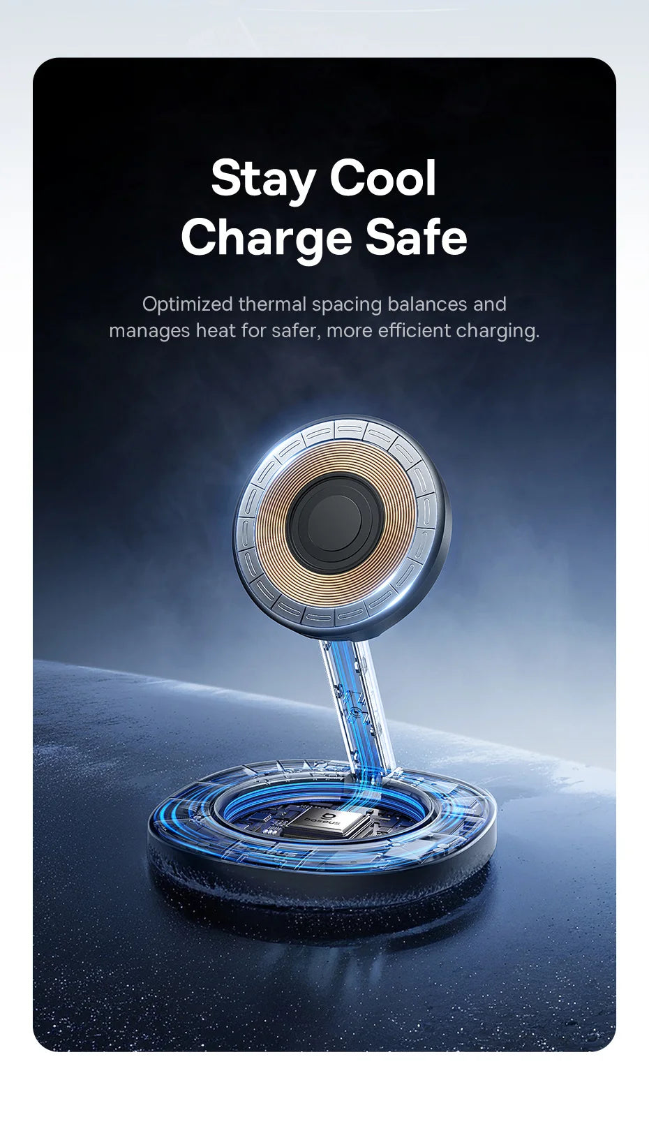 Foldable Qi2 Magnetic Wireless Charger Stand for iPhone 16 Series Tidesmit