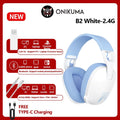 Wireless Gaming Headset 2.4GHz USB Mic B2 Series by Tidesmit B2-Whtie Tidesmit