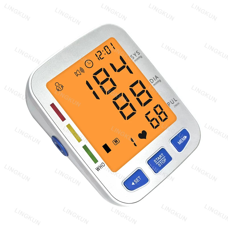 English/Spanish Voice Large Display Screen Rechargeable Automatic Tonometer Arm Blood Pressure Monitor Digital Tensiometer