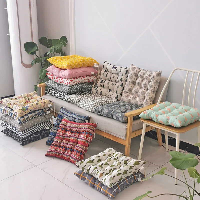 Simple Cotton and Linen Cushions Office Chair Cushions Soft and Comfortable Living Room Sofa Tatami Cushions Floor Cushion