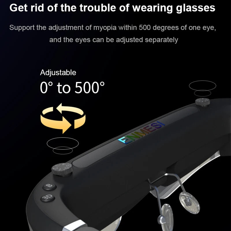 VR Headset 3D Smart Glasses | HD Spatial Display - Black Tidesmit