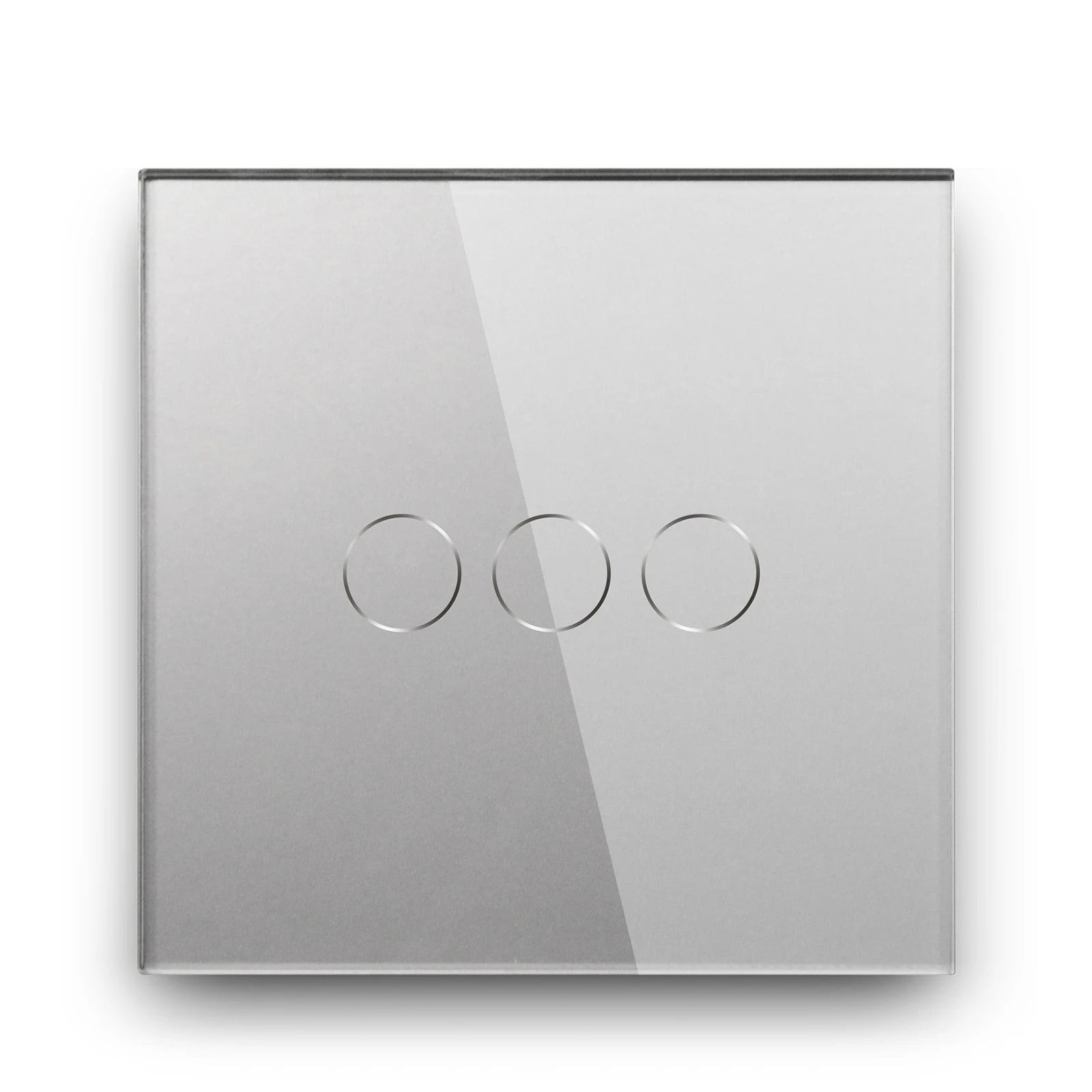 Crystal Glass WiFi Smart Light Switch | App-Controlled Wall Mount 3 Gang 1 Way Gray Tidesmit