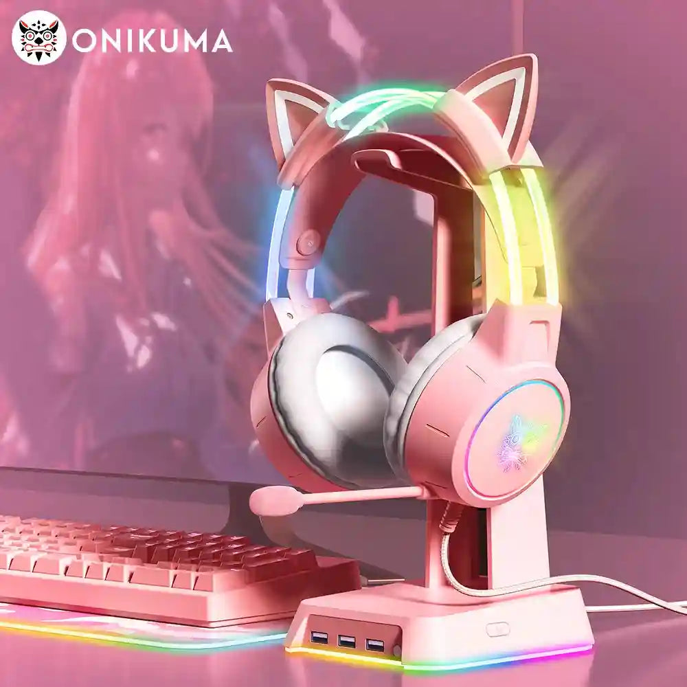 Gaming Headset with Mic - Wired RGB Over-Ear Headphones by Tidesmit Tidesmit