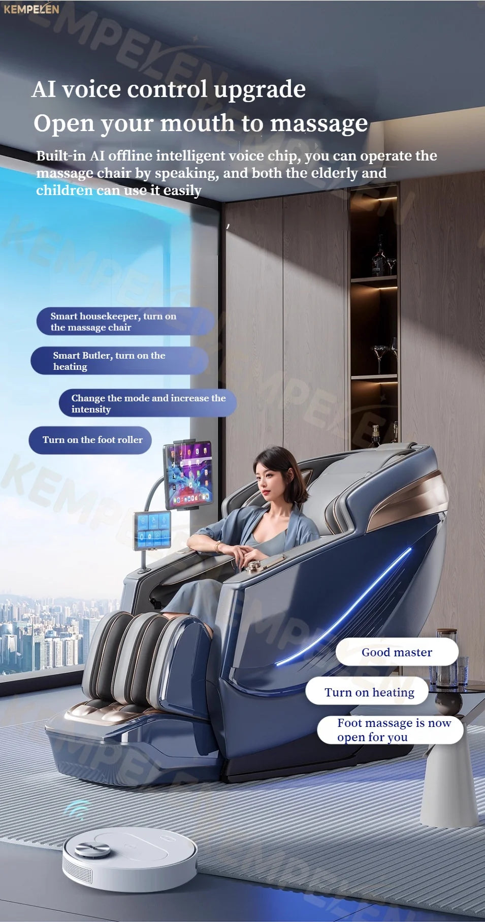6D Dual-Core Electric Massage Chair with SL Track and Heat Therapy Body Shaping Massage Equipment Tidesmit
