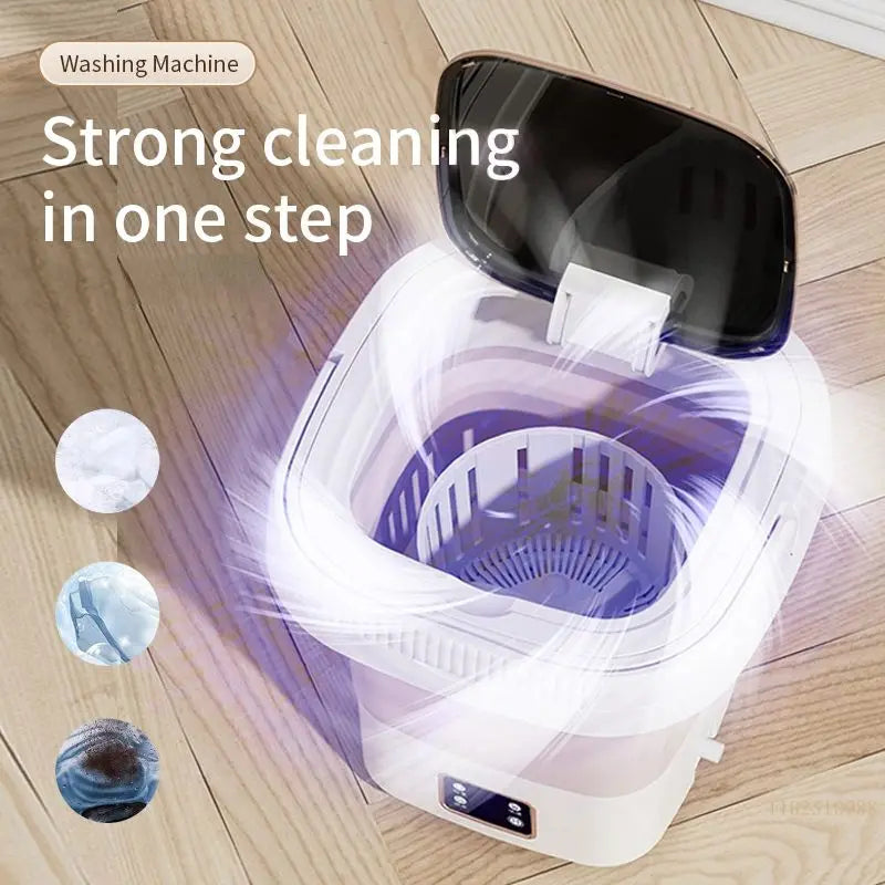Tidesmit 9L portable foldable washing machine featuring digital LCD display and spin dryer for underwear and socks
