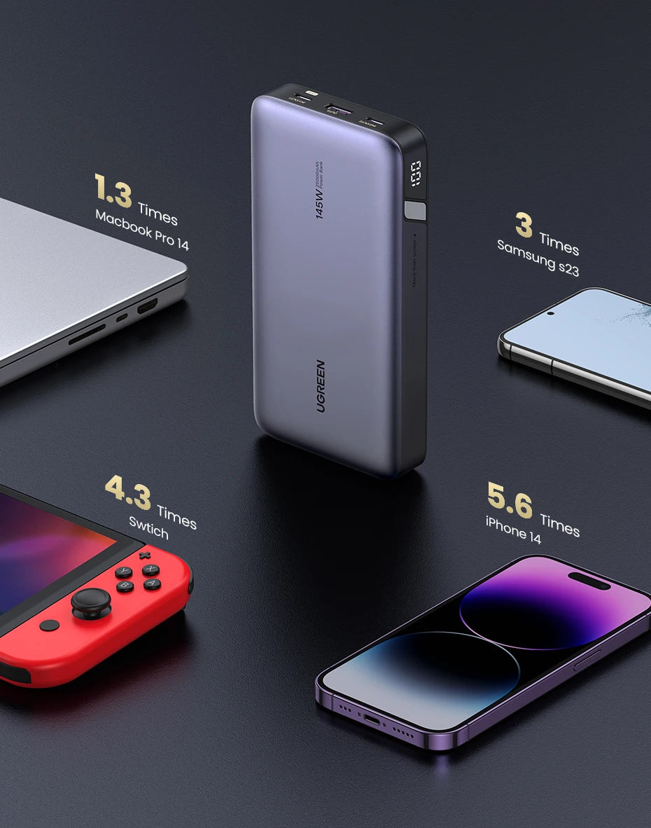 140W Portable Charger: 25000mAh PD 3.1 High Capacity Power Bank Tidesmit