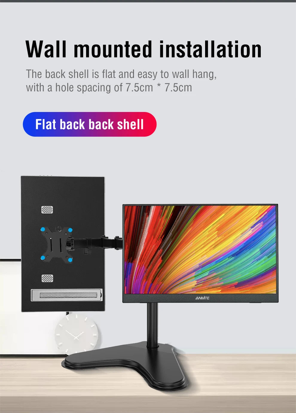 11.6/14/16/18.5 Inch Wireless Projection Monitor Automatic rotation Portable Display for Laptop, Mac and Phone WiFi Projection