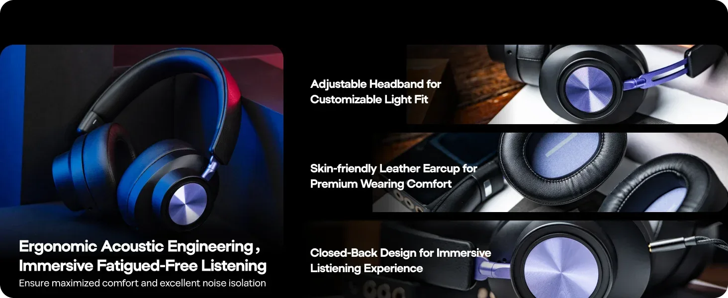 Planar Magnetic Headphones | Wired Hi-Res Audio Tidesmit Model-01 Tidesmit