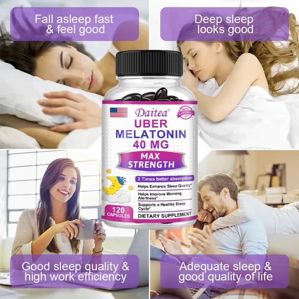 Melatonin - Dietary Supplement To Improve Nighttime Sleep Quality and Improve Insomnia, Reduce Waking Time, Boost Immunity