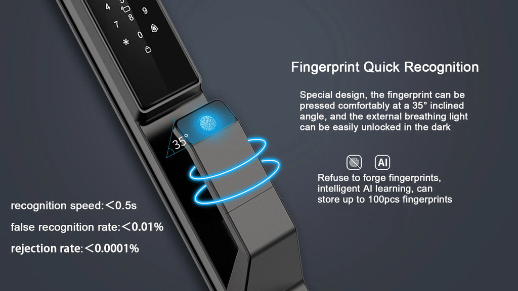 Waterproof Outdoor Smart  Lock Wifi Alexa Tuya APP Aluminium Alloy Material Fingerprint Password Smart Door Lock With Camera